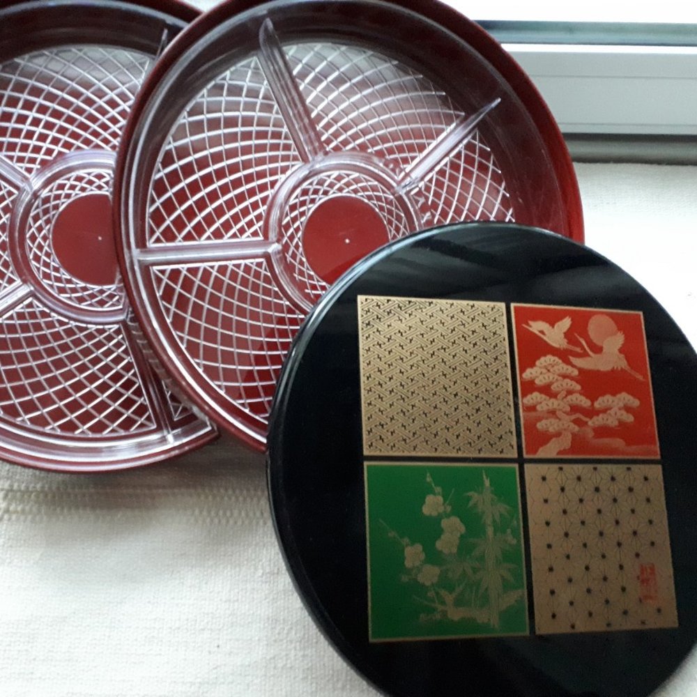 Japanese Two Tier Lacquerware Serving Dish